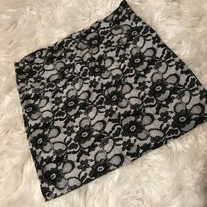 Black and white flower skirt